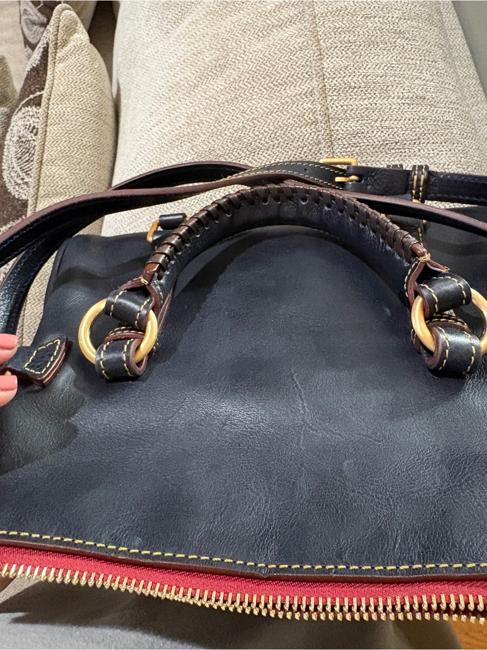 Dooney & Bourke Florentine Mini Satchel Navy Leather - Picture 6 of 13